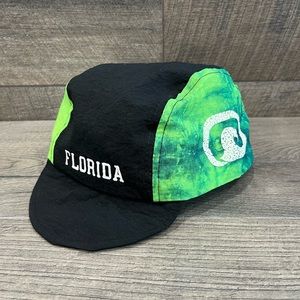 Vintage Cycling Hat Cap Retro Wave Florida 80s Black Green Sport Gear Taiwan ROC
